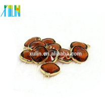 Wholesale charms pendants 12mm topaz crystal gemstone square shape K9 Glass gold plated charms crystal pendant